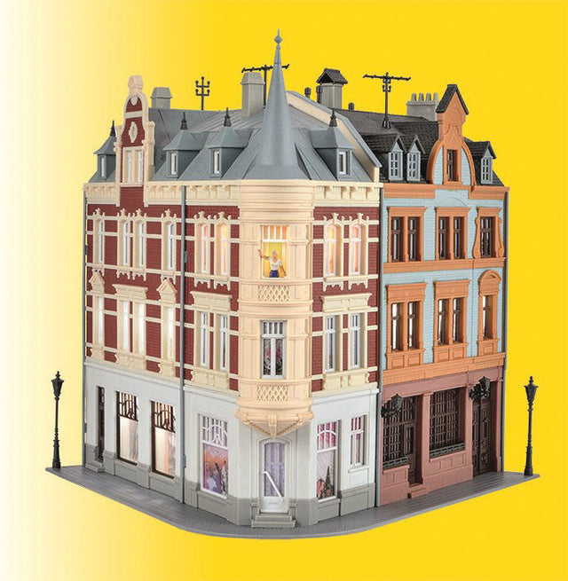 Town House w/Woman & Interior LED Light -- Kit - 8-7/8 x 9-1/4 x 7-1/2"  22.5 x 23.5 x 19cm