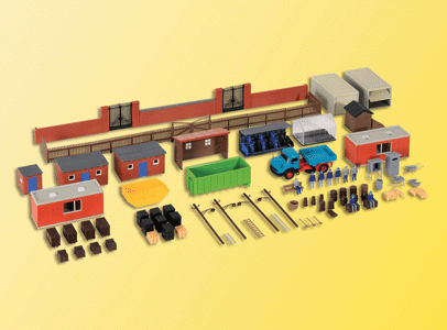 Backyard Assortment Set -- Includes Light Poles, Crate, Sheds & More
