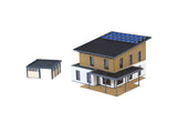 Saskia Cube House with Carport -- Polyplate Kit - 11.9 x 15.4 x 9.5cm-5
