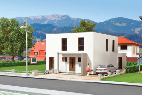 Lina Cube House with Terrace -- Polyplate Kit - 11.9 x 13.9 x 7.4cm-1