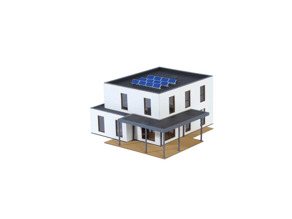 Lina Cube House with Terrace -- Polyplate Kit - 11.9 x 13.9 x 7.4cm-5