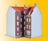Corner City House/Apartment w/LED Lighting -- Kit - 6-1/8 x 6-1/8 x 6-11/16"  15.5 x 15.5 x 17cm-1