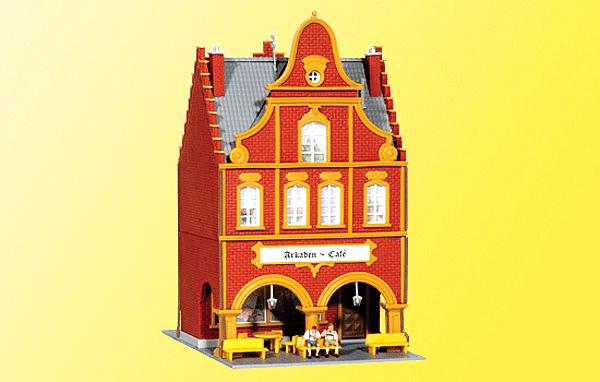 Town House With Covered Passage -- 9.3 x 9.3 x 15.5cm