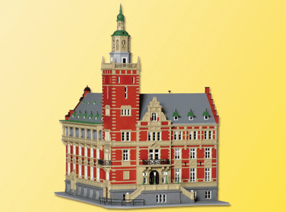 Leer Town Hall -- 11-13/16 x 8-7/8 x 13-3/4"  30 x 22.5 x 35cm