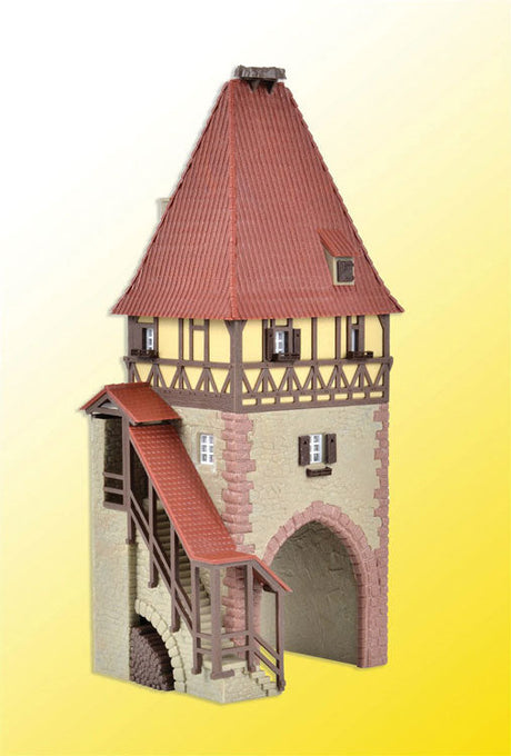 Timber-Framed Tower w/Gate -- Kit - 3-15/16 x 3-1/8 x 8-1/4"  10 x 8 x 21cm