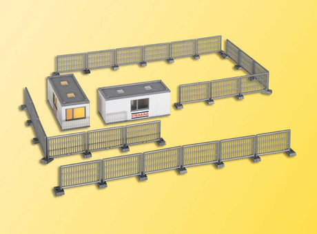 Construction Site Office Container & Fencing w/LED Lights - Kit -- 1 Lighted, 1 Unlighted container & Fencing, 14-16 Volts, STRABAG, (white)-2