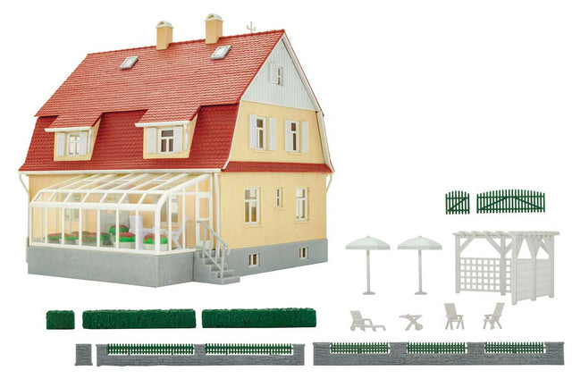House with Winter Garden/Greenhouse Room -- Kit - 4-3/4 x 5-11/16 x 4-5/8"  12 x 14.5 x 11.8cm