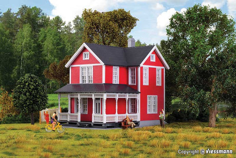 Swedish 2-Story House -- Kit - Red - 6 x 3-9/16 x 4-13/16"  15.2 x 9 x 12.2cm