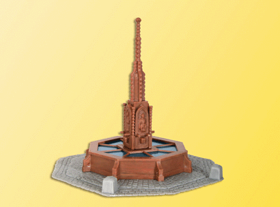Fountain in Urach -- 2-3/8 x 2-3/8 x 2-3/4"  6 x 6 x 7cm