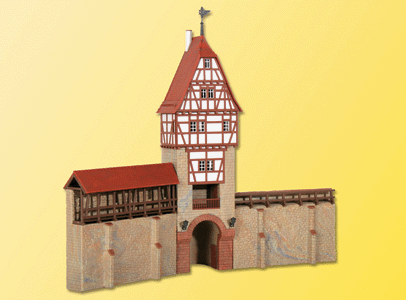 City Wall with Framework Tower in Weil -- 11-7/16 x 3-7/8 x 9-7/8"  29 x 10 x 25cm
