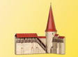 City Wall with Round Tower in Weil -- 9-7/8 x  5-5/16 x 10-5/8"  25 x 13.5 x 27cm