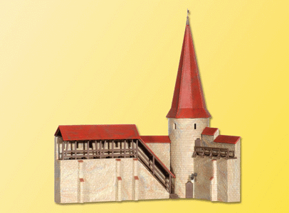 City Wall with Round Tower in Weil -- 9-7/8 x  5-5/16 x 10-5/8"  25 x 13.5 x 27cm