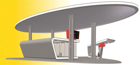Halle Bus Terminal Main Building & Single Stop Only w/LED Lighting -- Kit - 12-7/8 x 12-5/8 x 3-3/4"  32.7 x 32 x 9.5cm