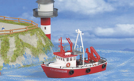 Fire Department Boat - Kit -- 5-1/2 x 2-3/16 x 3-5/16"  14 x 5.5 x 8.5cm