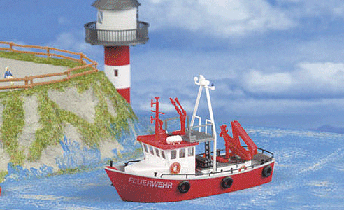 Fire Department Boat - Kit -- 5-1/2 x 2-3/16 x 3-5/16"  14 x 5.5 x 8.5cm