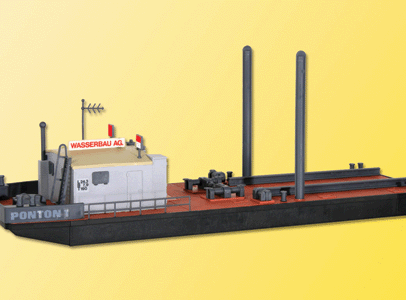Working Pontoon w/Excavator -- 29 x 9 x 6cm