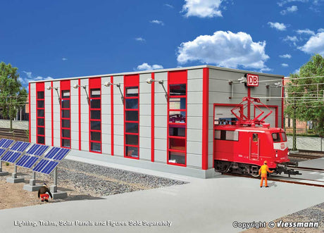German Railway DB AG Modern Two-Track Concrete Locomotive Shed -- Kit - 13-3/4 x 5-5/8 x 5" 34.9 x 14.3 x 12.5cm-1