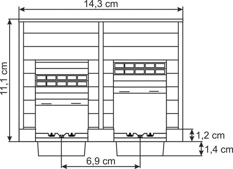 German Railway DB AG Modern Two-Track Concrete Locomotive Shed -- Kit - 13-3/4 x 5-5/8 x 5" 34.9 x 14.3 x 12.5cm-4