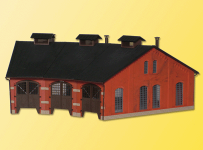3-Stall Roundhouse/Engine Shed -- 9-3/8 x 15-1/4 x 5-1/4"  24 x 39 x 13.5cm; Holds Engines to 8-5/8" 22cm Lo