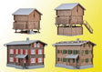 Walser, Germany, Village Set -- Kit - 2 Houses, Stable & Barn