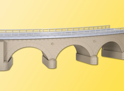 Curved Stone Arch Bridge w/Ice-Breaker Columns -- Single Track 45 Degrees 12-13/16 x 3-13/64 x 2-5/8"  32 x 8 x 6.5cm