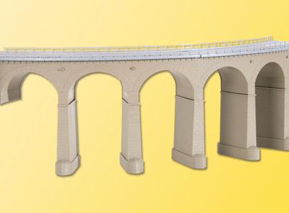 Curved Stone Viaduct - R1 14-3/16" -- Single Track 90 Degrees (357-360mm) 60 x 8 x 17cm
