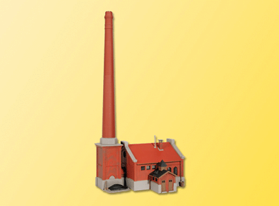Boiler House w/Chimney -- 7-3/32 x 5-3/32 x 14-9/16"  18 x 15 x 37cm