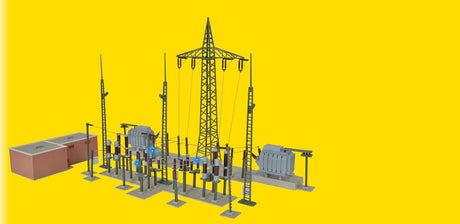 Baden Baden Electrical Substation w/Lights -- Kit - 16-15/16 x 13 x 9-13/16"  43 x 33 x 25cm-2