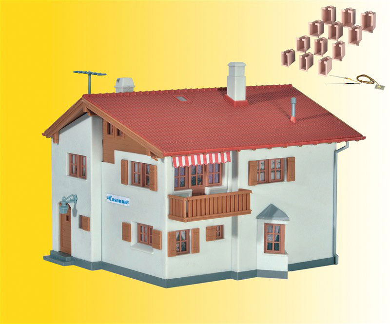 Casanna House w/LED Lighting Starter Set -- Kit - 5-9/16 x 5-1/2 x 3-15/16"  14.2 x 14 x 10cm