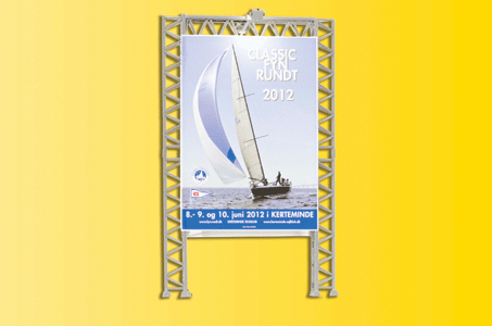 Advertising Billboard Wall w/2 LED Floodlights -- Kit - 3-3/8 x 5/8 x 5-1/8"  8.5 x 1.5 x 13cm