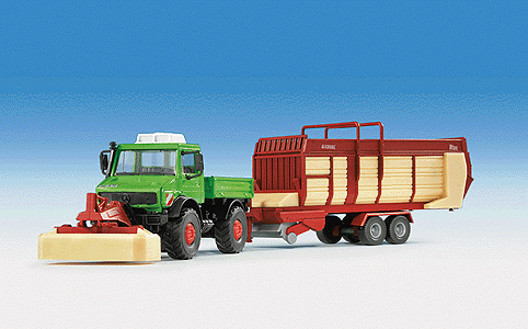 30 Years Kibri - European Construction - Unimog Euro II -- w/Mower & Forage Wagon