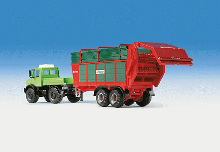 30 Years Kibri - European Trucks - Unimog Euro II -- w/Silage Trailer