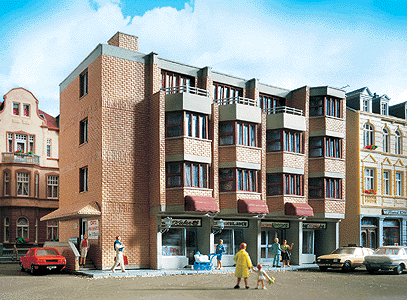 Kibri 50th Anniversary Model Kits -- Shops & Apartments  9-3/16 x 4-5/8 x 5-5/8"  23 x 11.5 14cm