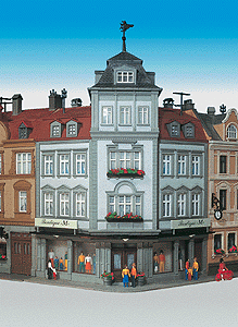 Kibri 50th Anniversary Model Kits -- Corner Boutique/Apartment 6-11/16 x 9-5/8 x 5-3/8  16.7 x 19.2 x 13.5cm