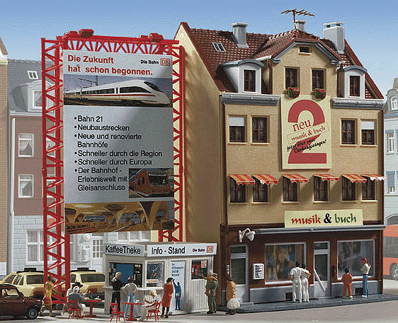 House w/Music & Book Shop -- 18 x 15 x 10cm