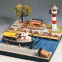 Wharf w/light house/boat