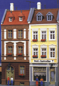 Gorlitzer House -- "Ballhausplatz" 5-3/8 x 4-13/16 x 7-1/2" 13.5 x 12 x 18.9cm (2 Buildings)