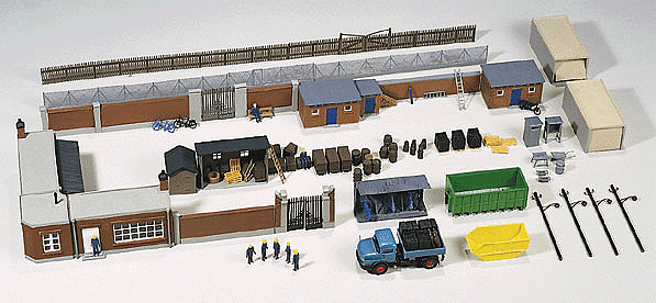 Backyard Assortment Set -- Includes Light Poles, Crate, Sheds & More