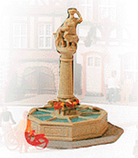 Statue w/Fountain -- 2-1/4 x 2-1/4 x 2-3/4"  6 x 6 x 7cm