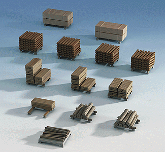 Assorted Cut Wood Loaded Pallets pkg(13)