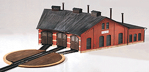3-Stall Roundhouse/Engine Shed -- 9-3/8 x 15-1/4 x 5-1/4"  24 x 39 x 13.5cm; Holds Engines to 8-5/8" 22cm Lo