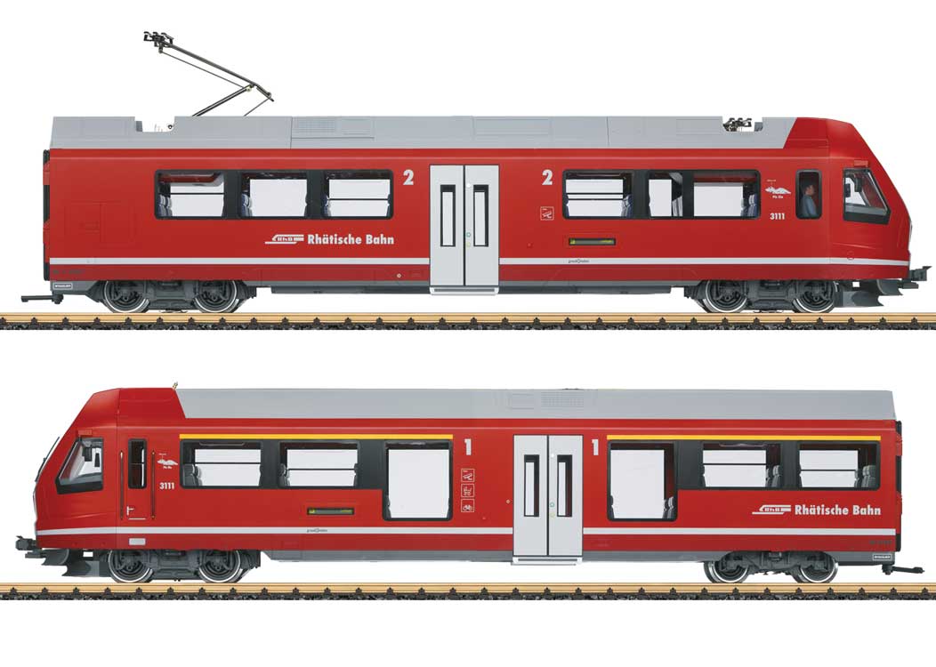 Stadler Class ABe 4/16 Capricorn Rail Car - Sound and DCC -- Rhaetian Railway RhB #3111 (Era VI, red, gray, white)-2