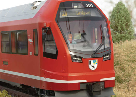 Stadler Class ABe 4/16 Capricorn Rail Car - Sound and DCC -- Rhaetian Railway RhB #3111 (Era VI, red, gray, white)-7