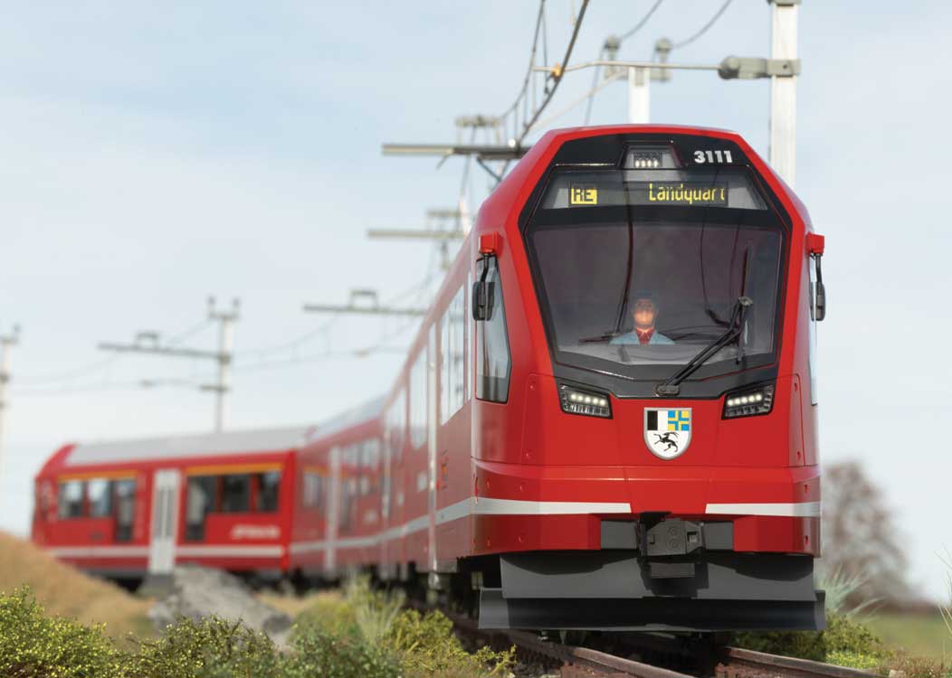 Stadler Class ABe 4/16 Capricorn Rail Car - Sound and DCC -- Rhaetian Railway RhB #3111 (Era VI, red, gray, white)-8