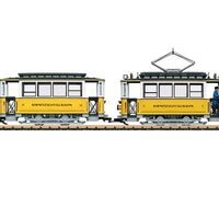 2-Axle Streetcar with Trailer - Sound and DCC -- Kirnitzschtalbahn 5, 12 (Era VI, yellow, white, black)