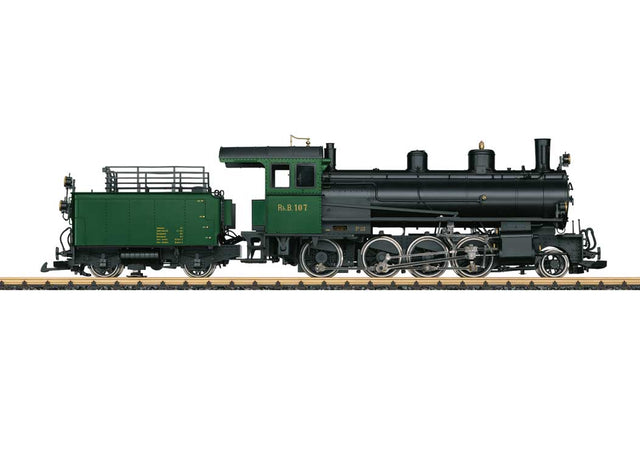 Class G 4/5 2-8-0 - Sound and DCC -- Rhaetian Railway RhB #107 (Era VI, black, green)