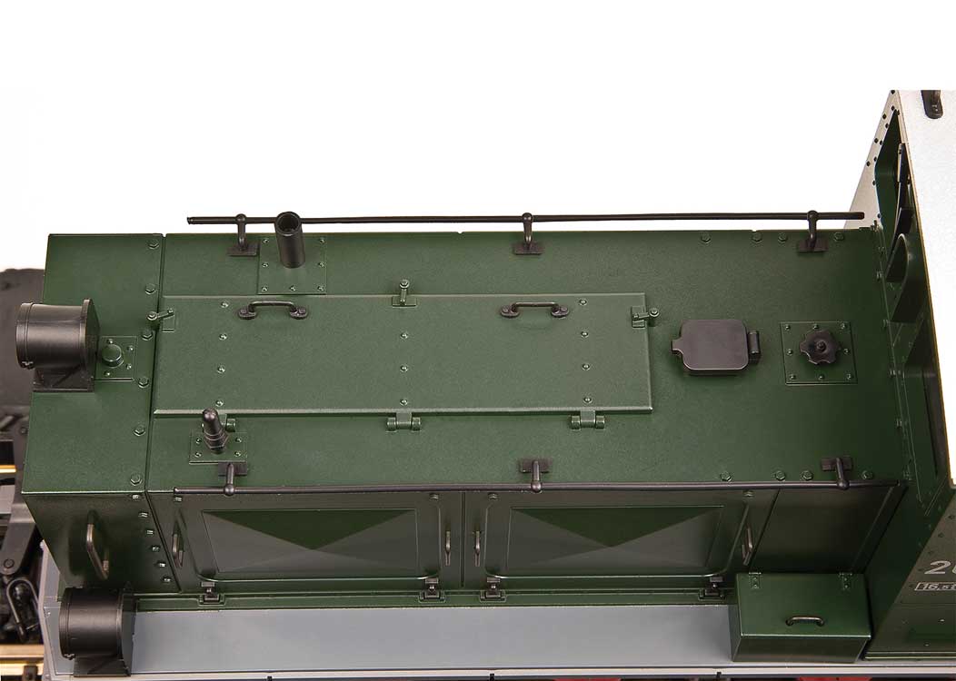Class HF130C Diesel - Sound and DCC -- Heeresfeld Railroad #2092.04 (Era IV, green, gray, red)-2