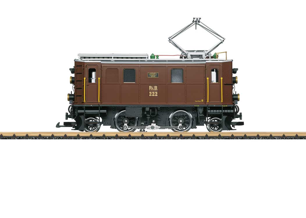 Class Ge 2/4 Electric - Sound and DCC -- Rhaetian Railroad RhB #222 (Era VI, brown, silver, black)-2