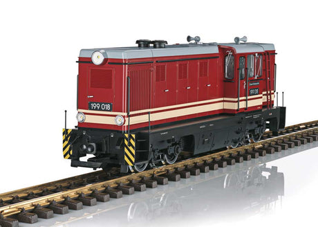 Class 199 Diesel - Sound and DCC -- Saxon Oberlausitz Railway SOEG #199 018 (Era VI, red, gray, ivory)-1