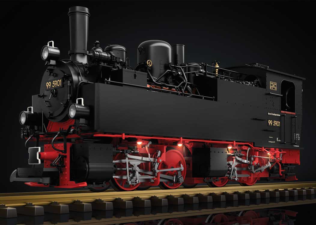 0-4-4-0T - Sound and DCC -- Harzquer Railroad HSB #99 5901 (Era VI, black, red)-3